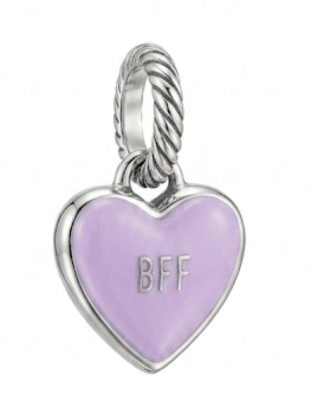 Pendant Charm BFF Best Friend Heart Cable Lilac Pendant